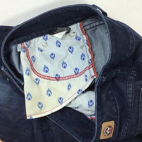 Red Engine Cinder Double Button Crop Jean Size 30 - Picture 7 of 7